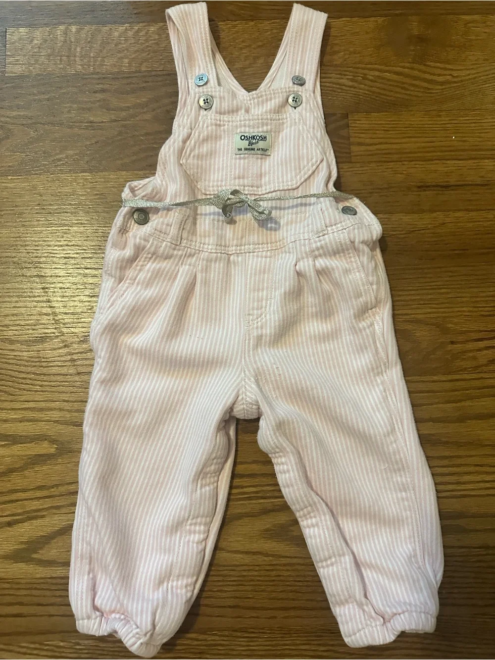 Oshkosh pink stripe overalls